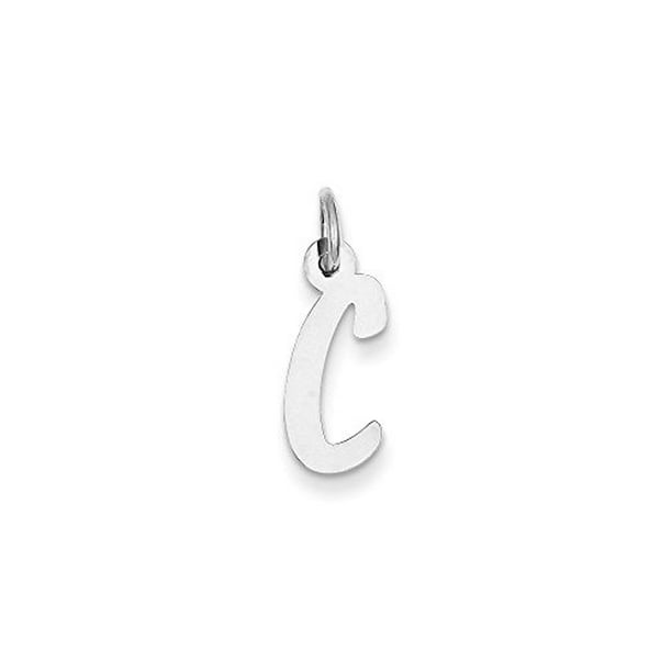 Perfect Jewelry Gift Sterling Silver Large Slanted Block Initial W Charm 